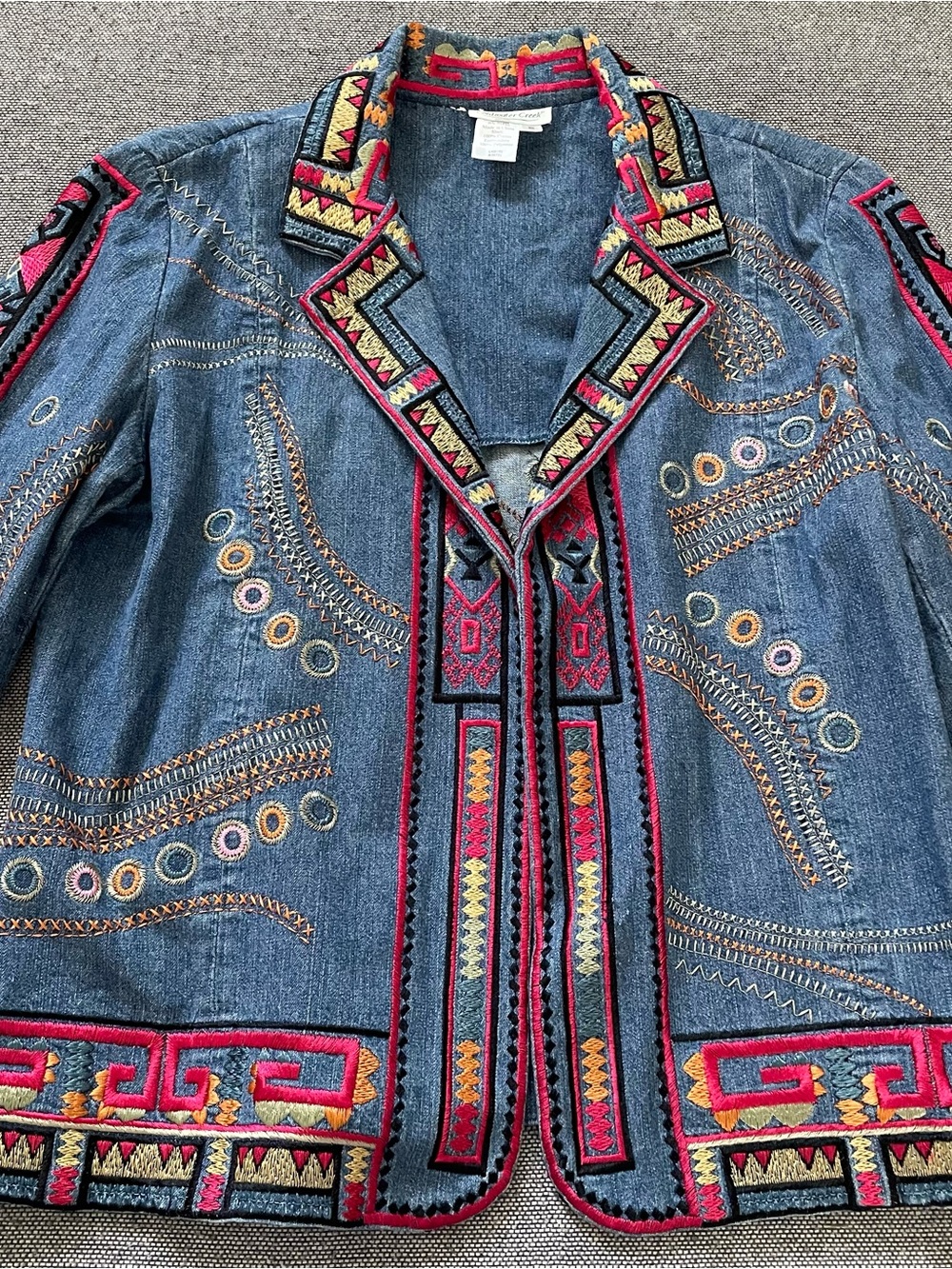 Coldwater Creek Embroidered Denim Jacket